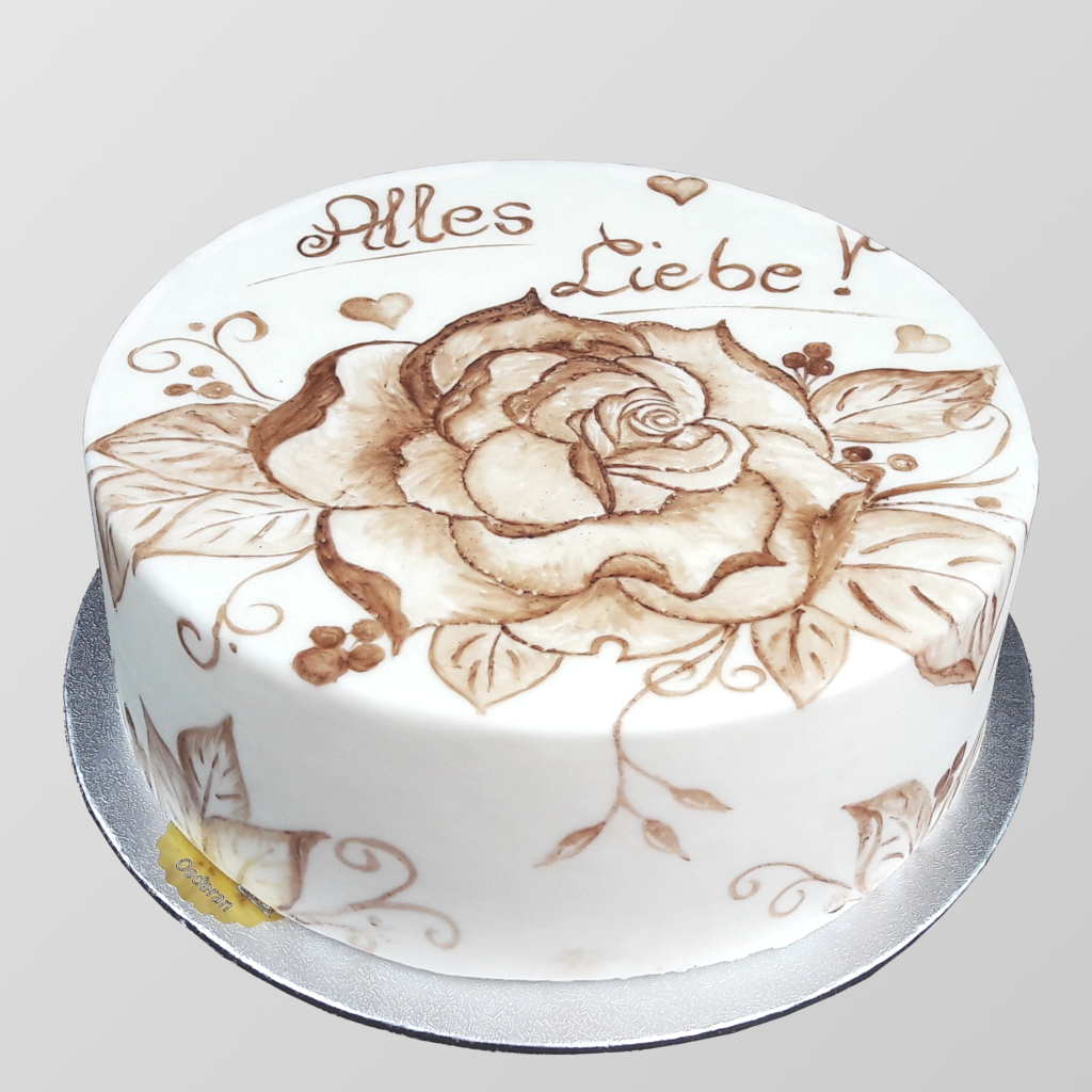 P4 Torte mit Kakaomalerei