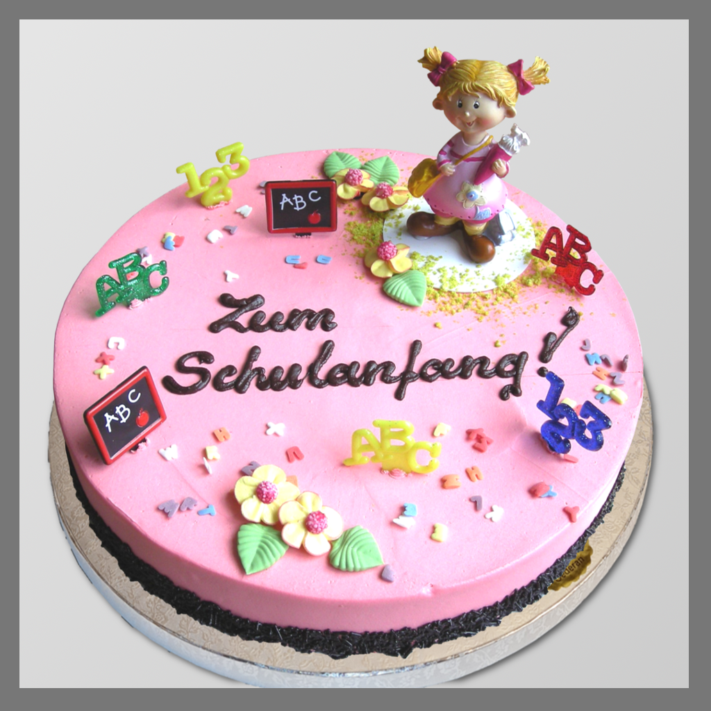 SA7 Schulanfangstorte mit Deko-Figur "Mädchen"