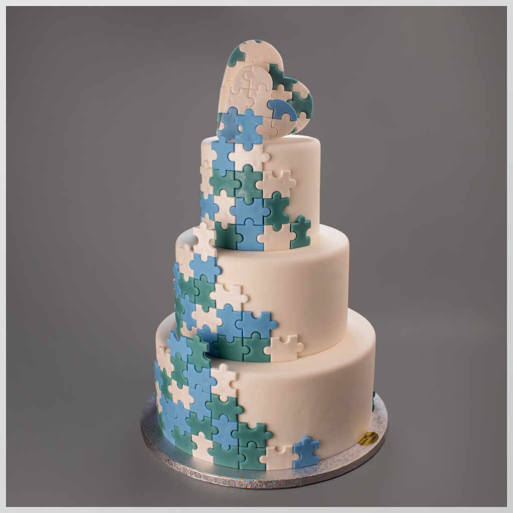 HA52 Hochzeits-Aufsatztorte "Puzzle"