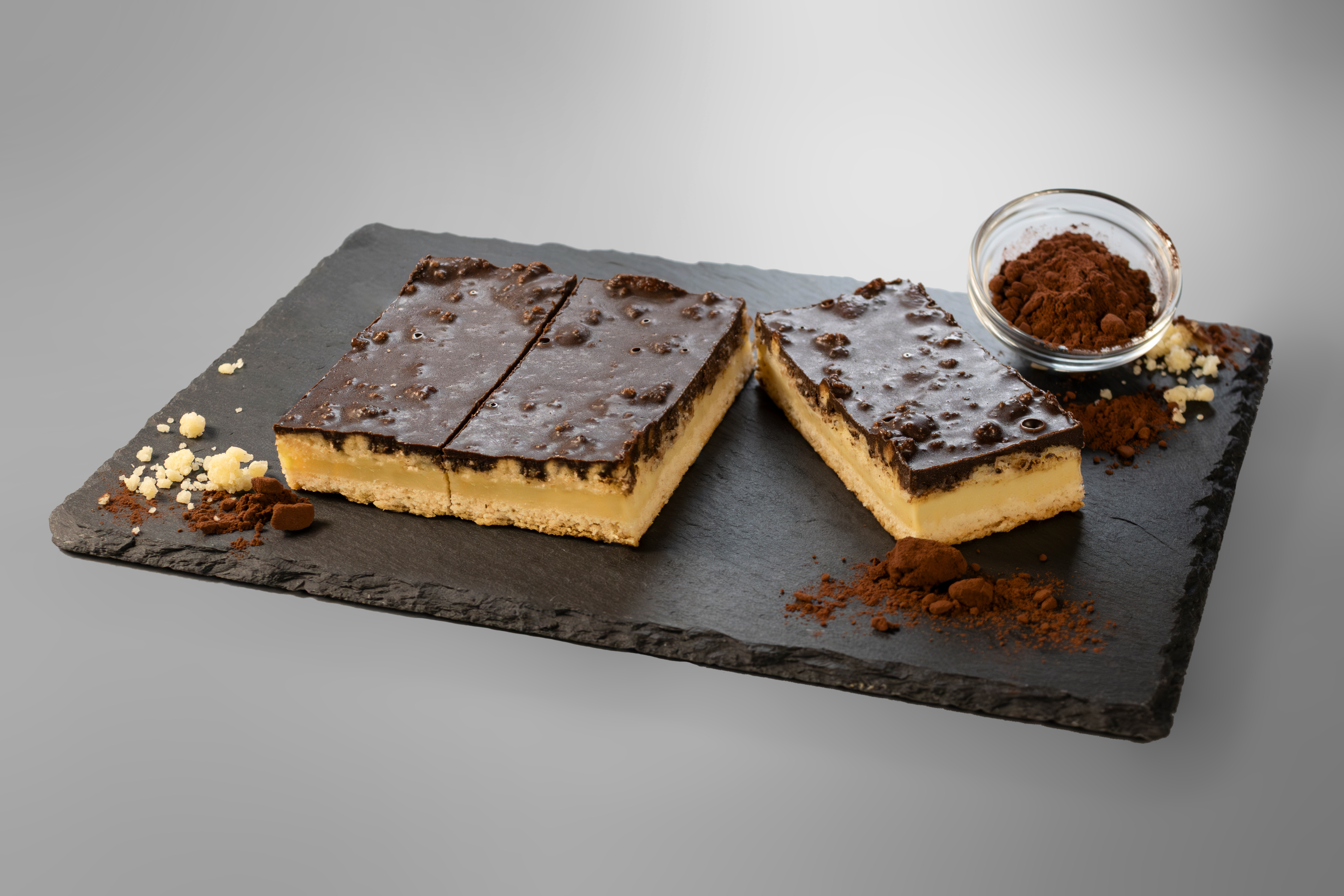 Gefüllter Streuselkuchen mit Schokoüberzug